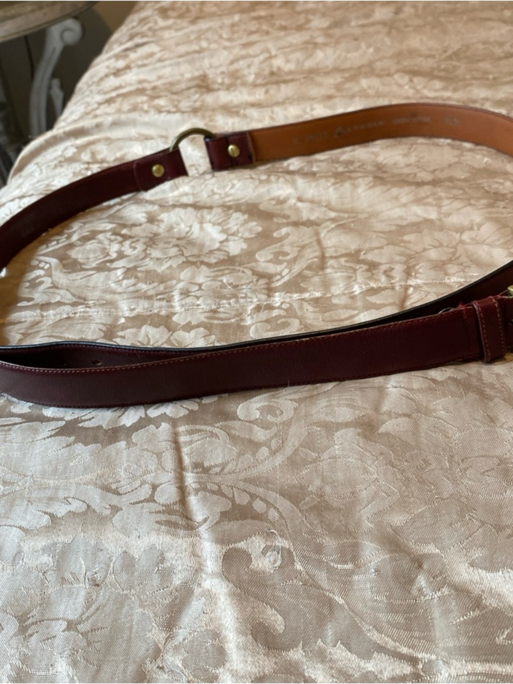 Men's Leather Dress Belt in Burgundy